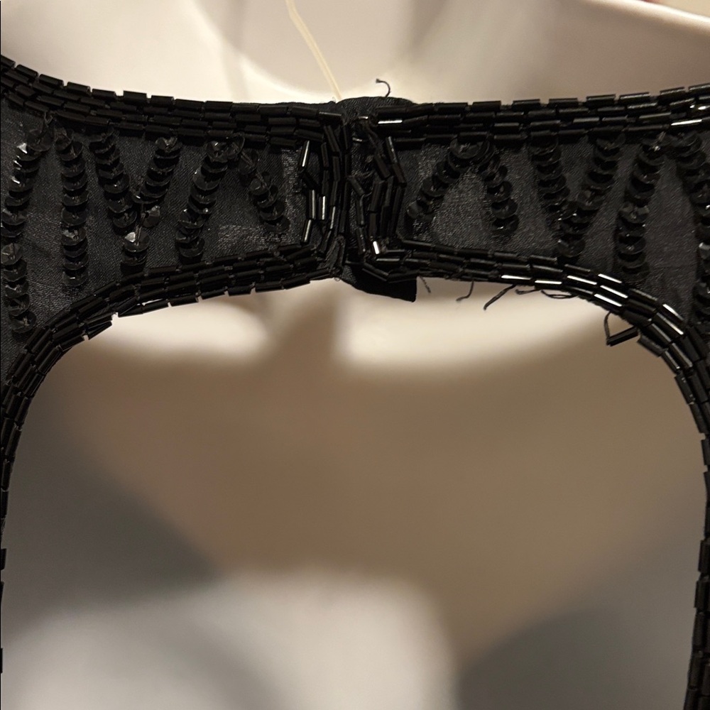Vintage 90’s Mark & John By Gopal Sequin Dress Black Beaded Open Back Cutout - Picture 12 of 16